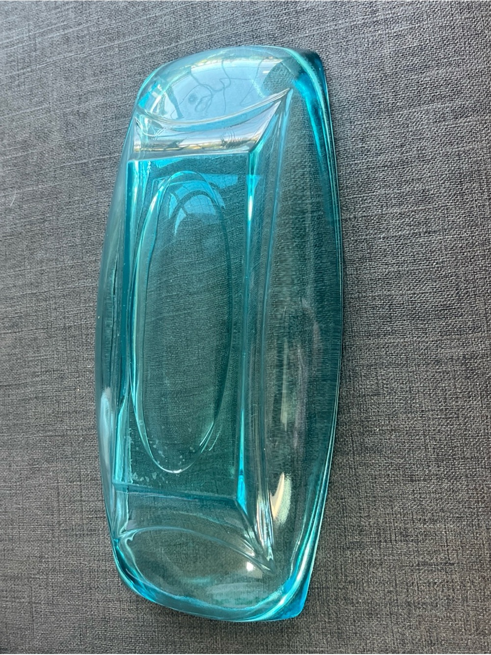 Blue Glass Dish from 60’s used for candy or what ever